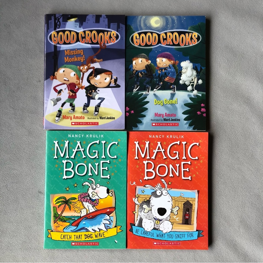 Set of 4 ~ Good Crooks & Magic Bone ~ Junior Novels